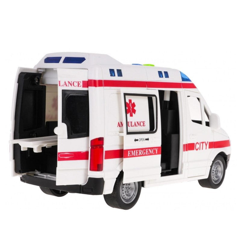 Carro de Ambulância com luz e som 1:10 Fricção - Brink Center
