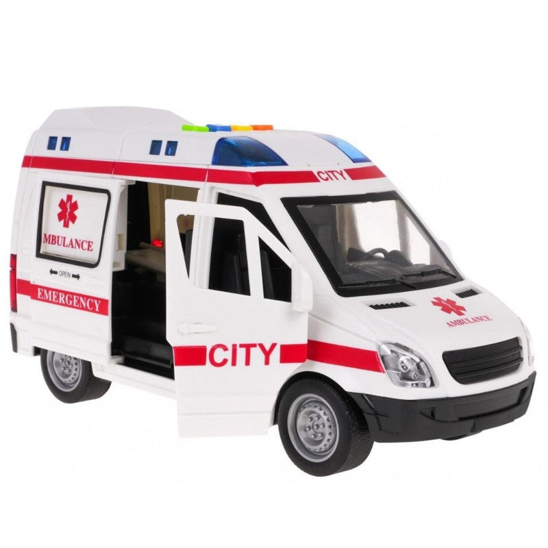 Carro de Ambulância com luz e som 1:10 Fricção - Brink Center