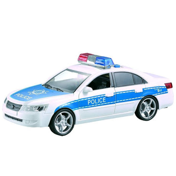 Carro de Polícia Branco com Luz e som 1:16 Fricção - Brink Center