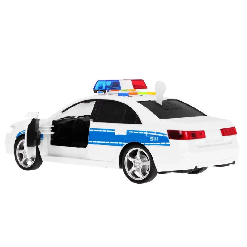 Carro de Polícia Branco com Luz e som 1:16 Fricção - Brink Center