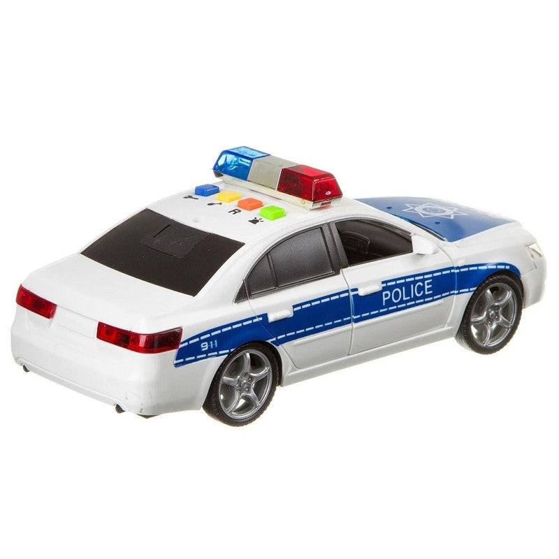 Carro de Polícia Branco com Luz e som 1:16 Fricção - Brink Center