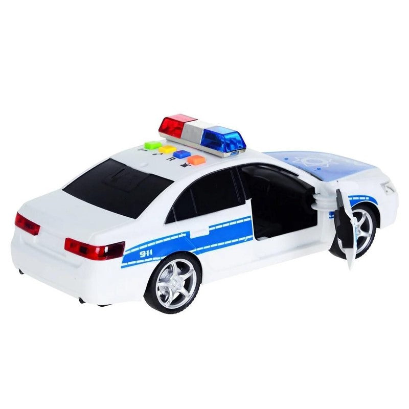 Carro de Polícia Branco com Luz e som 1:16 Fricção - Brink Center