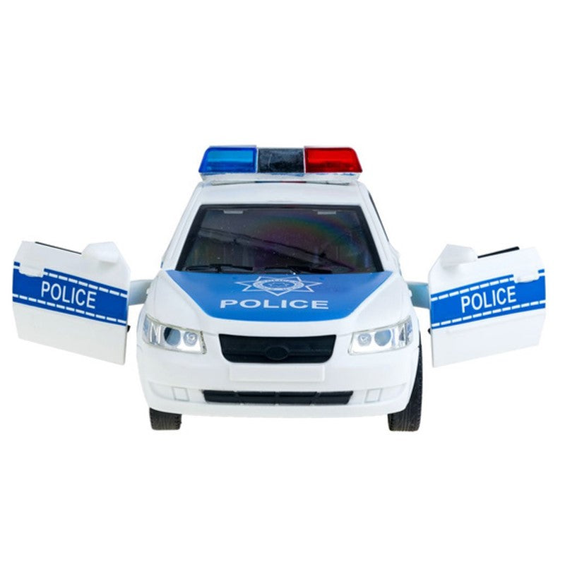 Carro de Polícia Branco com Luz e som 1:16 Fricção - Brink Center