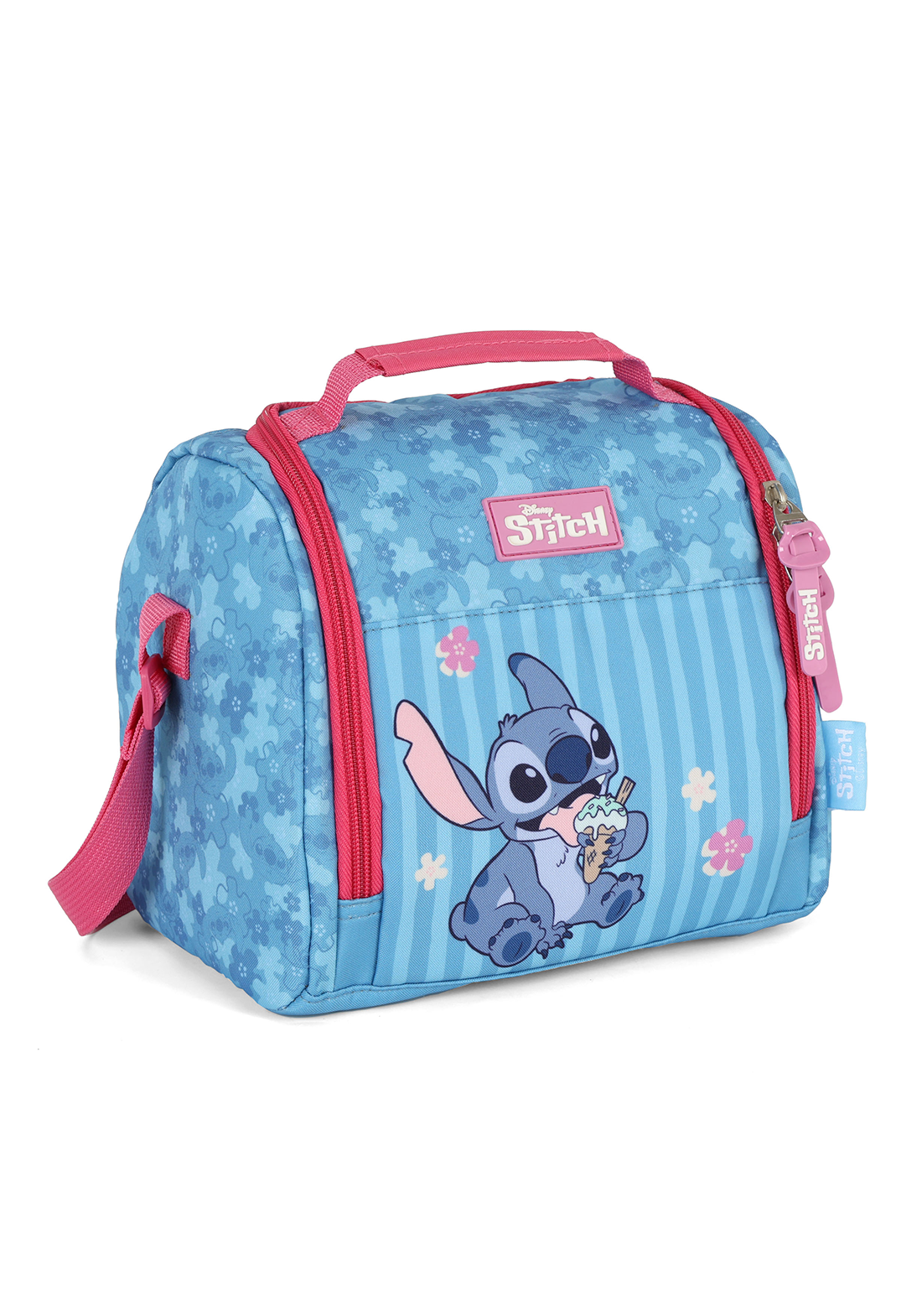 Kit Escolar Stitch Sorvete – Mochila de Rodinha + Lancheira + Estojo – Luxcel