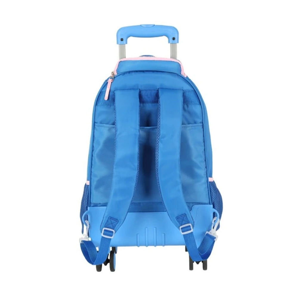Mochila Carrinho 360 Haste Dupla Porta Notebook Stitch Azul