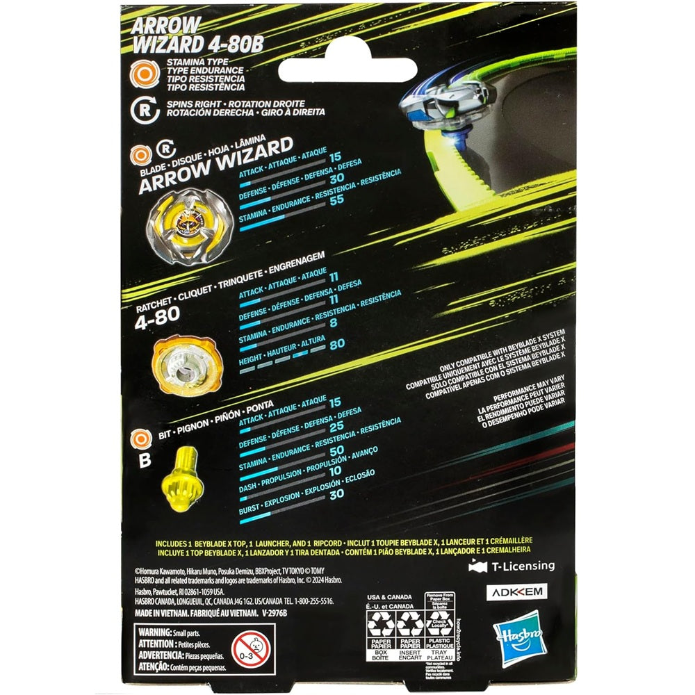 Beyblade X Arrow Wizard 4-80B Starter Pack Set - Hasbro