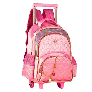 Mochila Escolar Princesas Rodinhas Sweet Queen Infantil - Clio