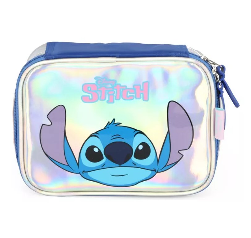 Estojo Box Holográfico Stitch Disney Menina Escolar 100 Pens