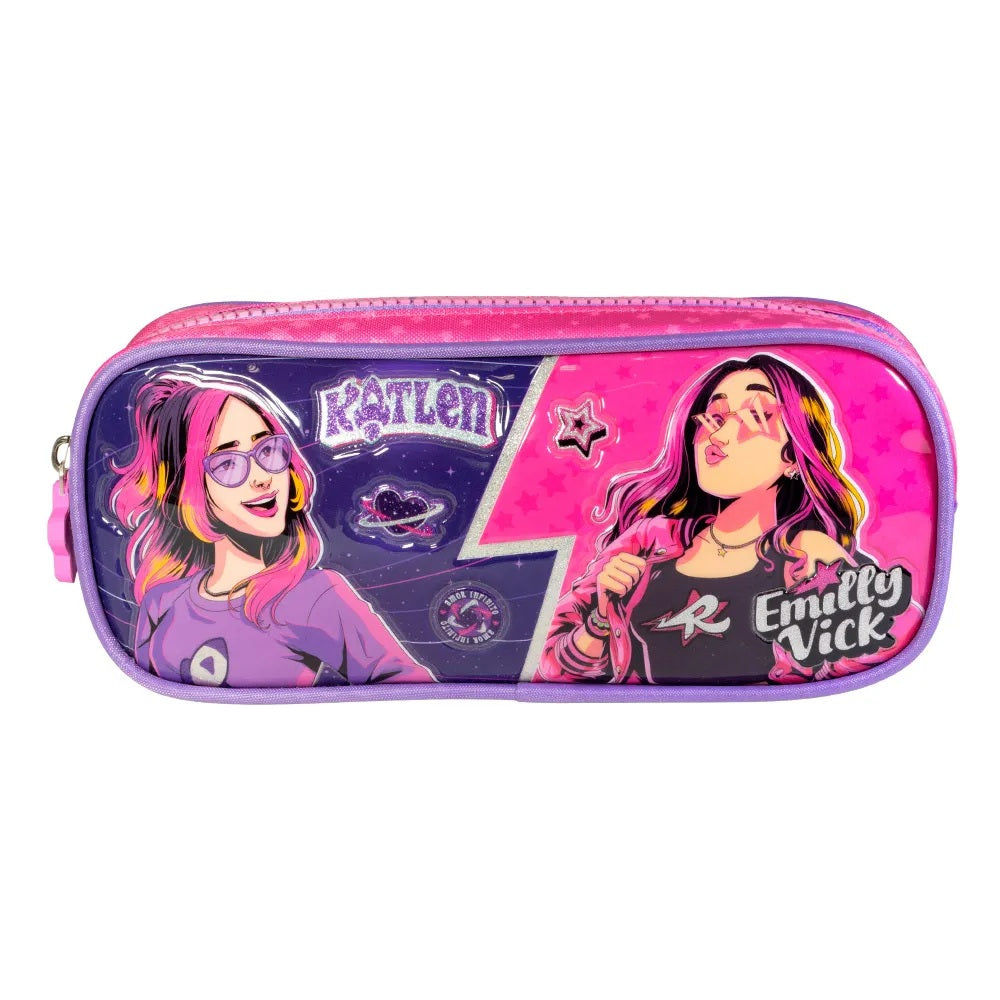 Estojo simples Emilly Vick & Katlen X – Brilho, Estilo e Atitude