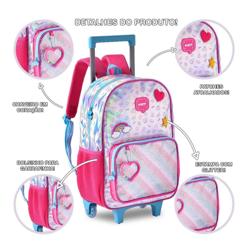 Mochila De Carrinho Holográfica Arco-Íris - Clio