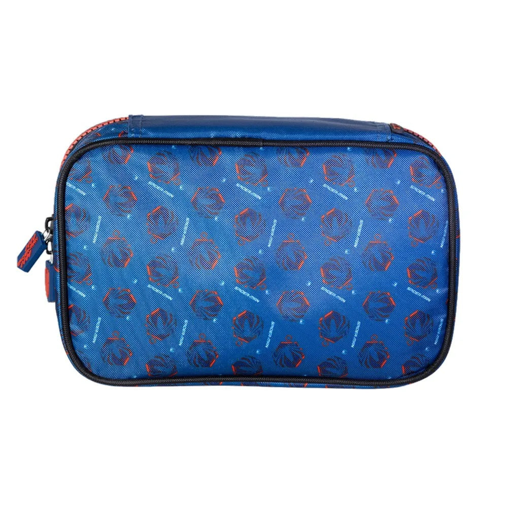 Kit Mochila Rodinhas Homem Aranha Xeryus Escolar Lancheira Térmica Estojo Box 3D Marvel