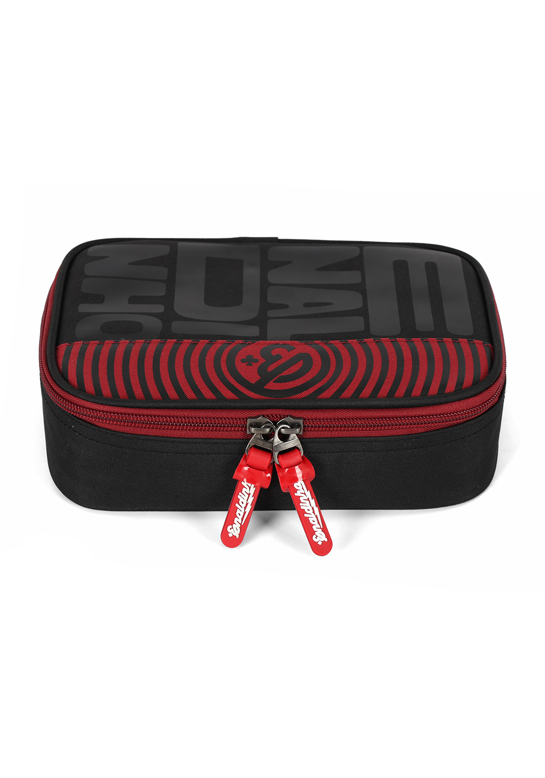 Kit Mochila de Costas G + Estojo Box Enaldinho Oficial | Preto e Vermelho | Logo Estilizado | 2 Peças