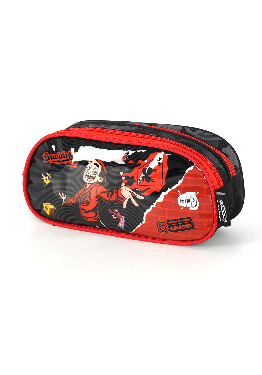 Kit Mochila de Costas G + Estojo Box Enaldinho UP4YOU | Youtuber | Preto e Vermelho | 2 Peças