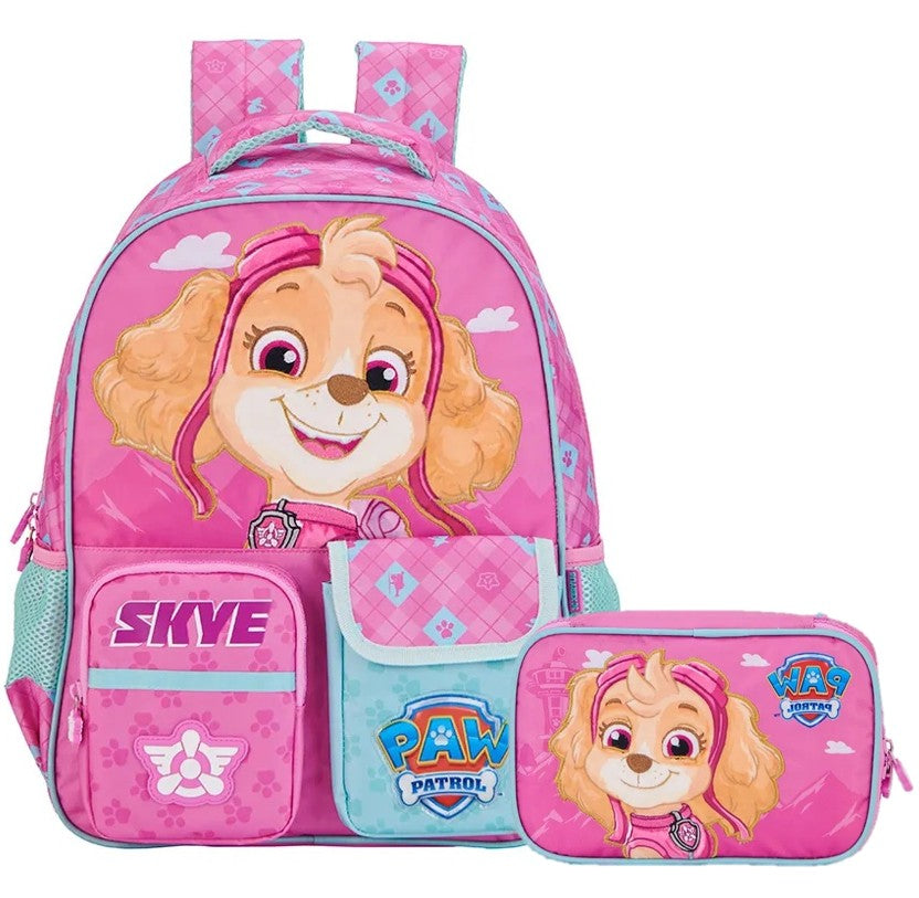 Kit Escolar Skye Patrulha Canina 2 em 1: Mochila de Costas + Estojo Xeryus Original