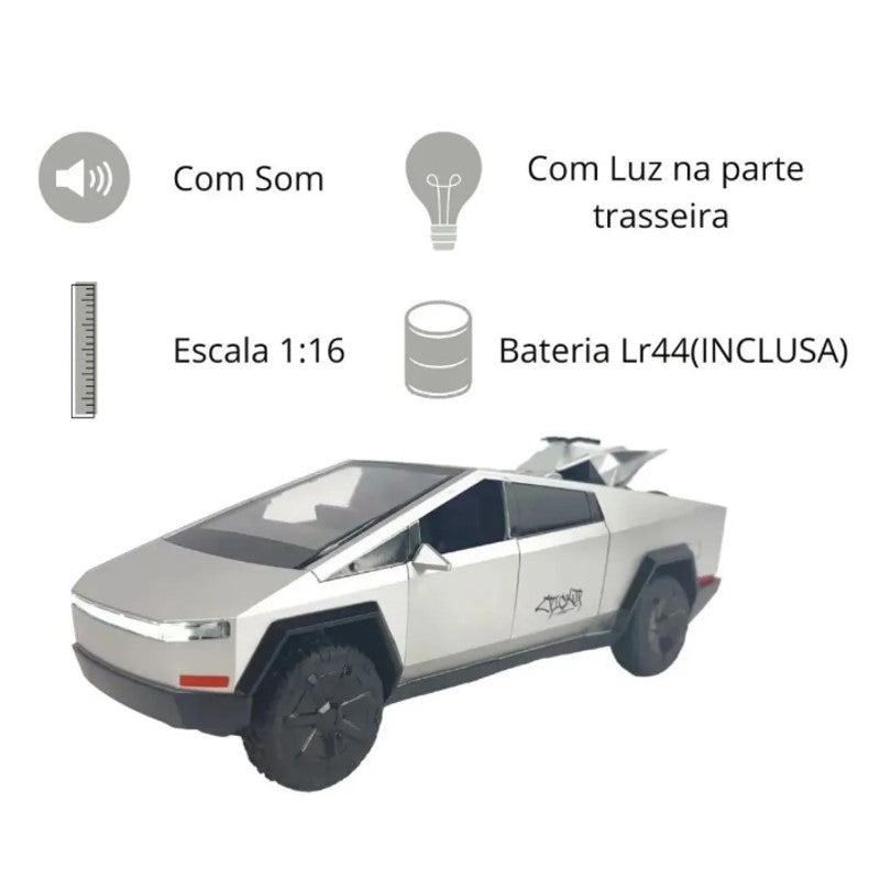 Carro Cybertruck 1:16 com Mini Moto Luz e Som - Brink Center