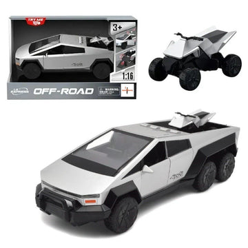 Carro Cybertruck com luz e som a fricção 6 rodas com Mini Moto - Brink Center
