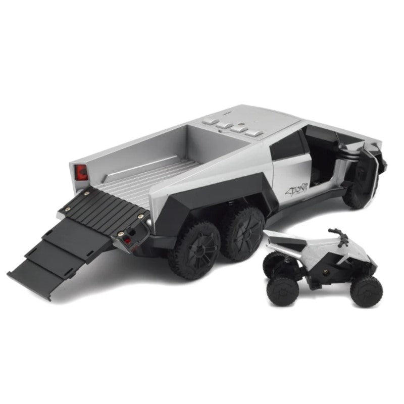 Carro Cybertruck com luz e som a fricção 6 rodas com Mini Moto - Brink Center