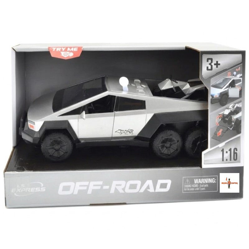 Carro Cybertruck com luz e som a fricção 6 rodas com Mini Moto - Brink Center