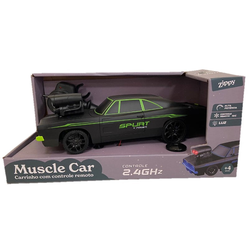 Carrinho Controle Remoto Muscle Car Verde - Zippy