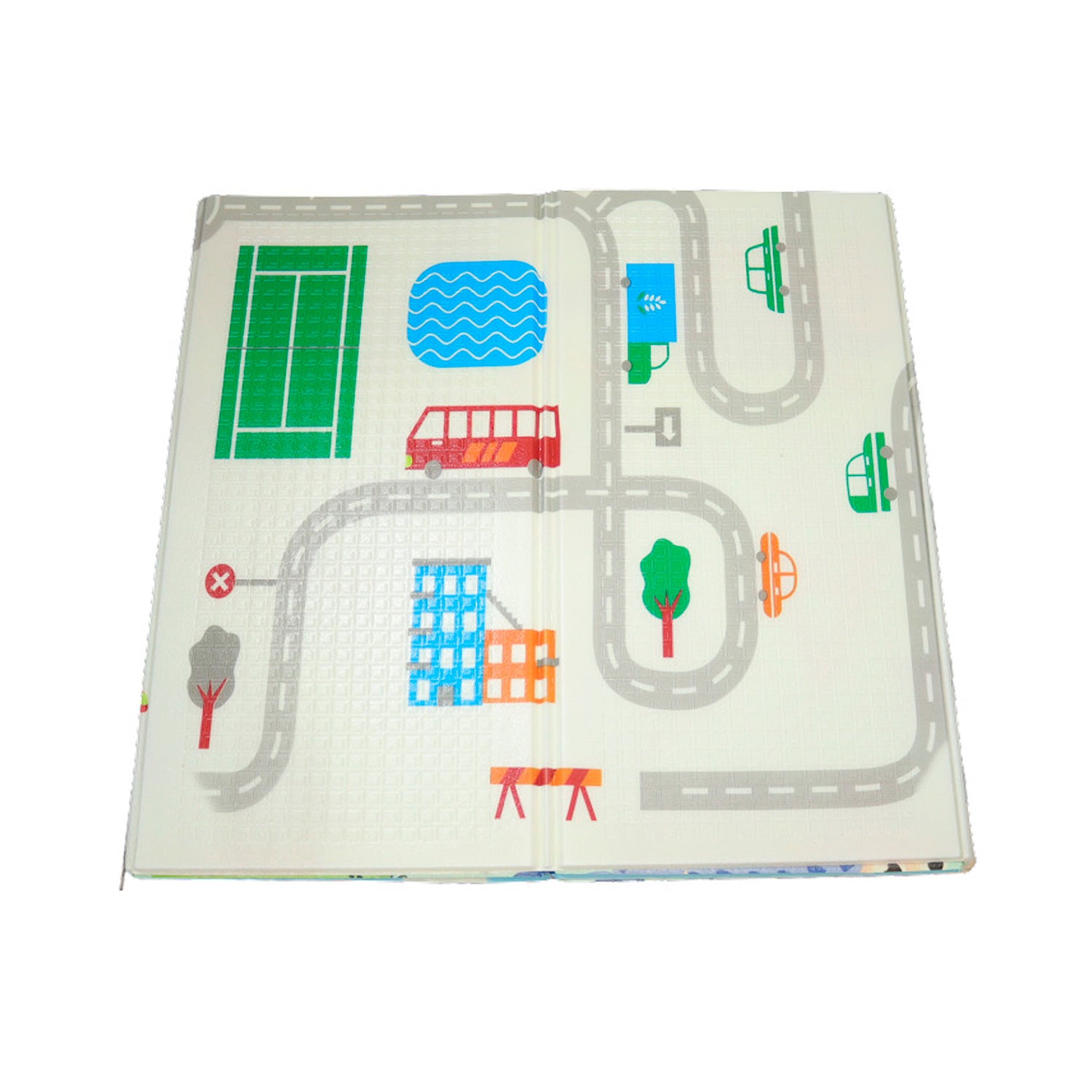Tapete de Atividades Infantil Dupla Face Pista de Carrinhos 200x150x1cm
