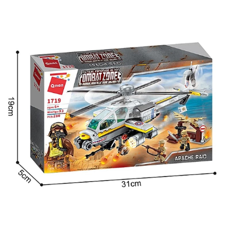 Blocos de Montar Combat Zones Helicóptero Apache - KEEPPLAY