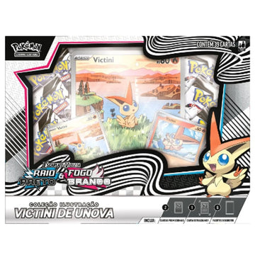 Box Pokemon Victini de Unova Raio Preto e Fogo Branco - Copag