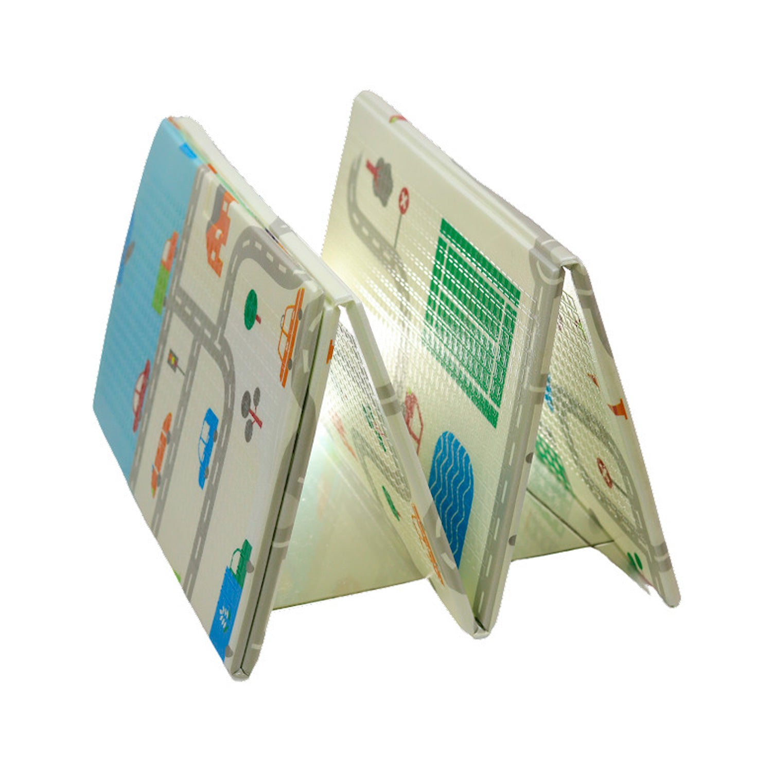 Tapete de Atividades Infantil Dupla Face Pista de Carrinhos 200x150x1cm