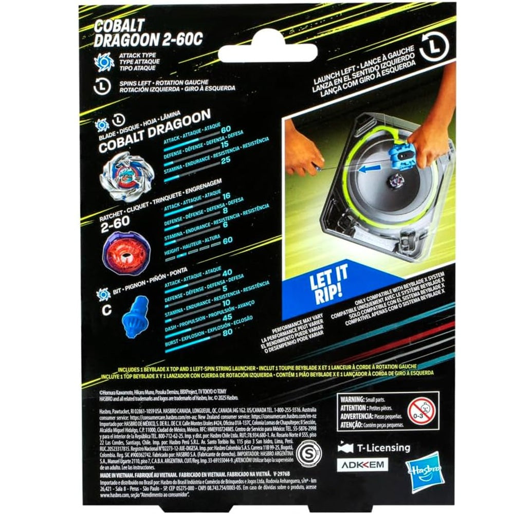 Pião Beyblade BBX Cobalt Draggon com Lançador - Hasbro