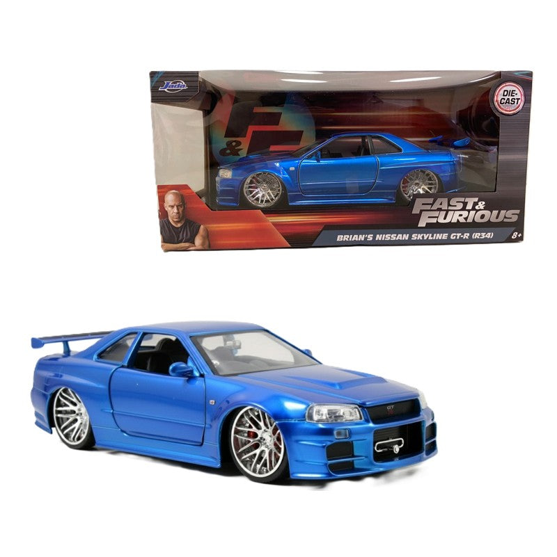 Miniatura Nissan Skyline Gtr R34 Azul 1/24 - Jada