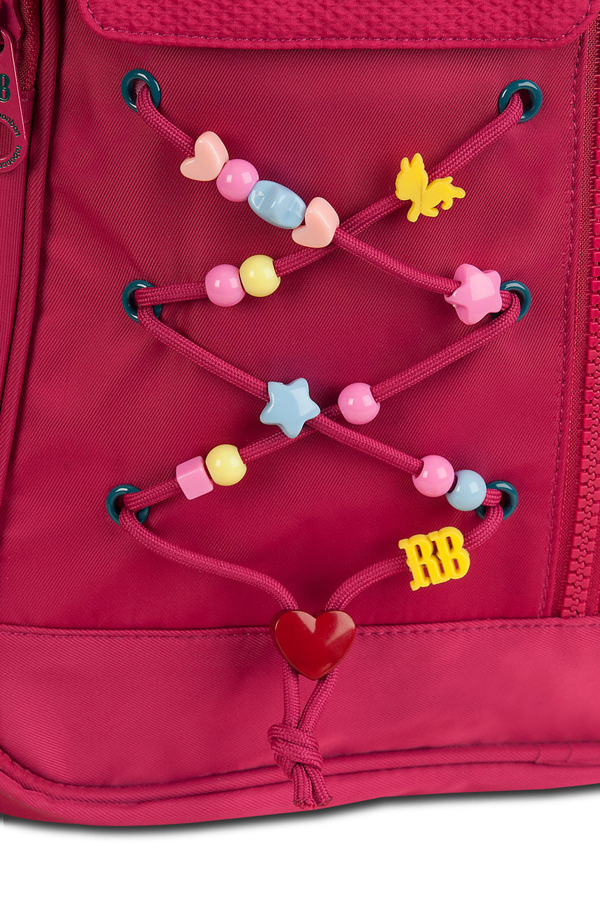 Kit Completo Mochila Lancheira Estojo Rebecca Bonbon RB Clio Style - Miçangas e Cadarço Rosa
