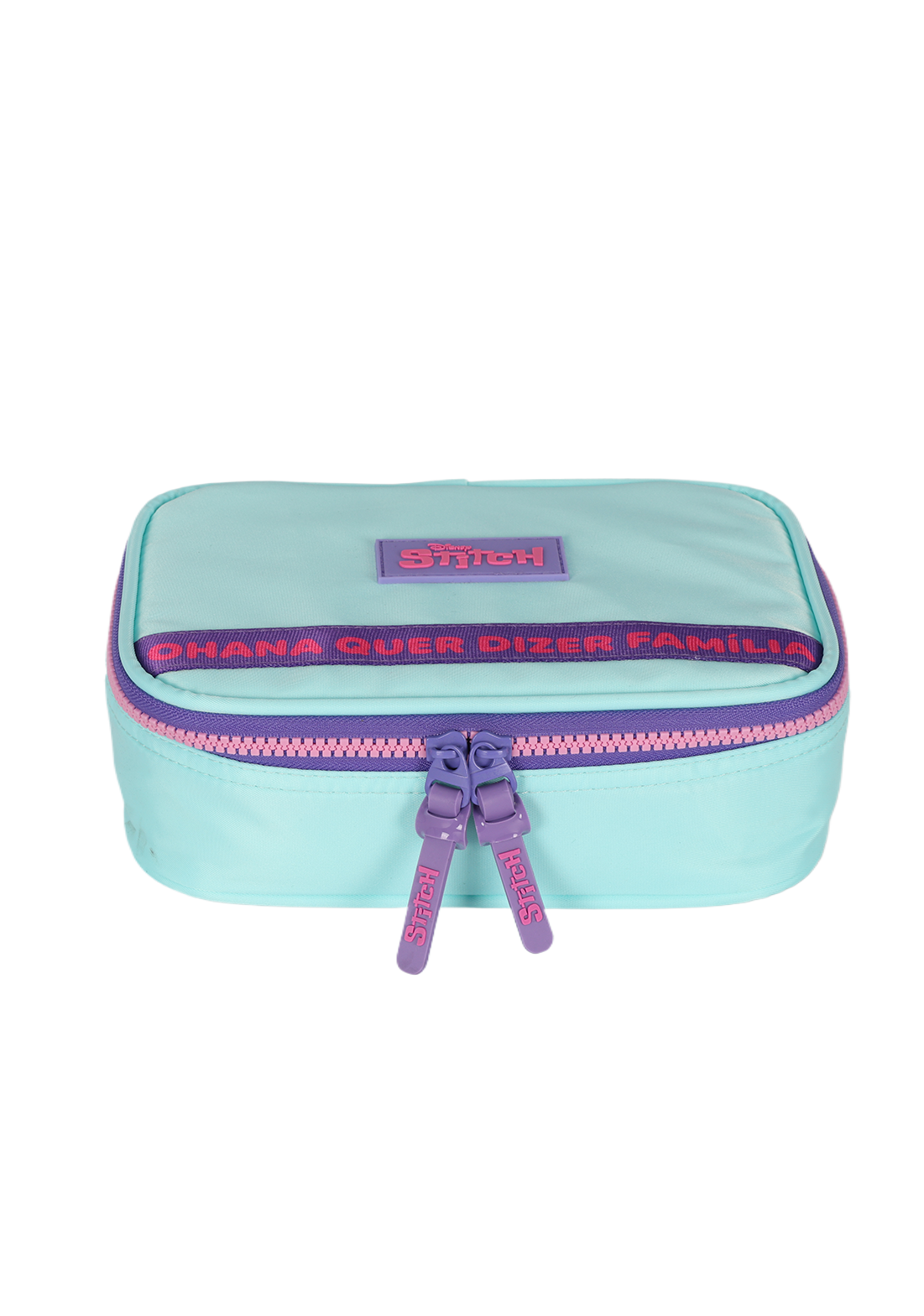 Kit Mochila de Costas G + Estojo Box Stitch Disney | Turquesa Roxo | 2 Peças Ohana | Fofura e Organização