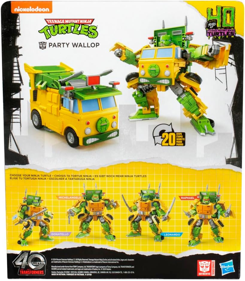 Figura Transformers Tartaruga Ninja Party Wallop - Hasbro F9656