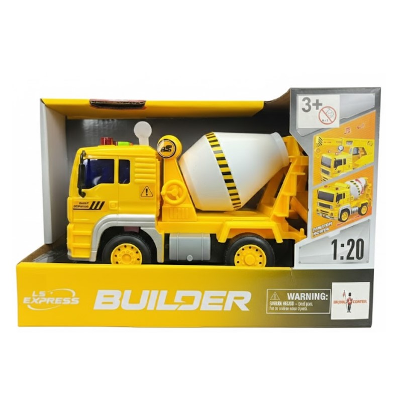 Caminhão Betoneira com Luz e Som 1:20 Fricção - Brink Center