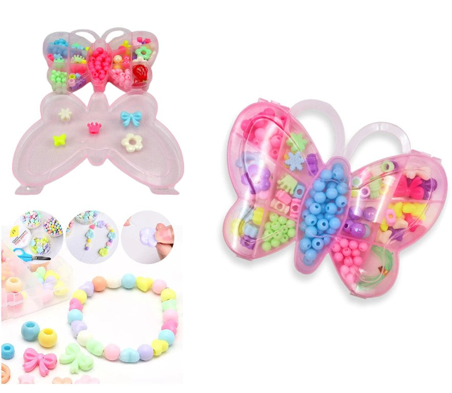 Kit De Miçangas Para Pulseiras Maleta Borboleta Infantil Completa