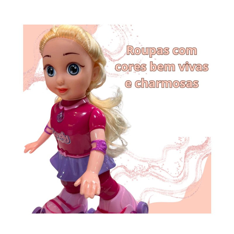 Boneca Candy Patinadora com Luzes E Sons - Zoop