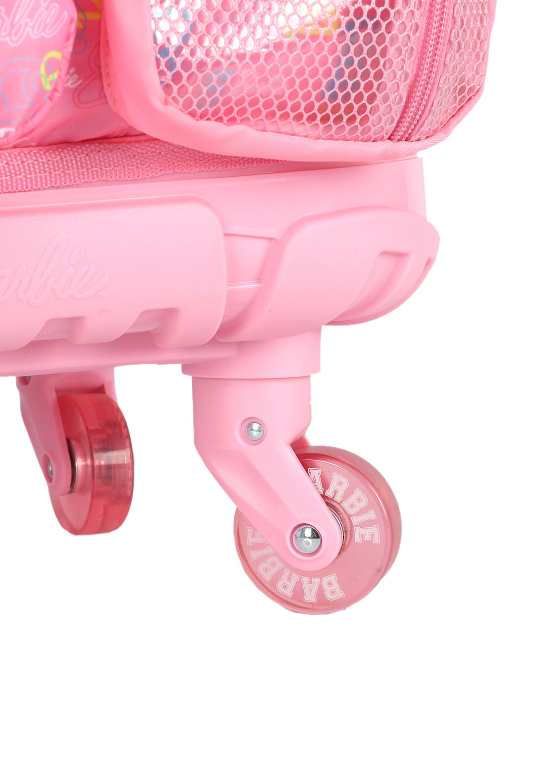 Mochila de Rodinhas G Barbie PINK Holográfica Luxcel | Brilho, Estilo e Rodas de Silicone!