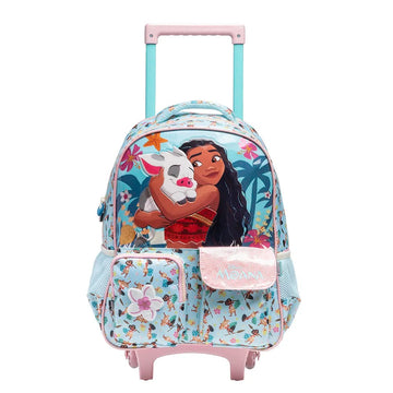 Mochila com Rodinhas Moana Disney 16 – Aventura, Estilo e Praticidade para Pequenas Exploradoras!