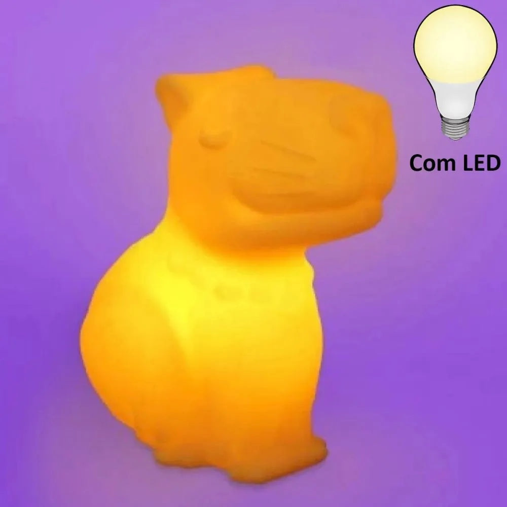 Luminária Mesa c/ Lâmpada Capivara Amarela - Usare