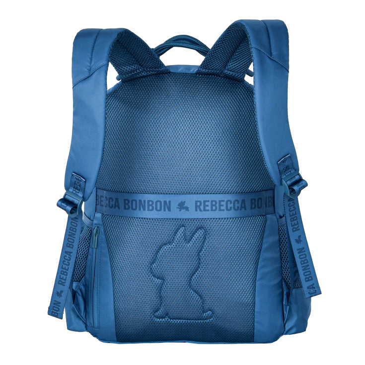 Kit Completo Mochila Lancheira Estojo Rebecca Bonbon RB Clio Style - Miçangas e Cadarço Azul