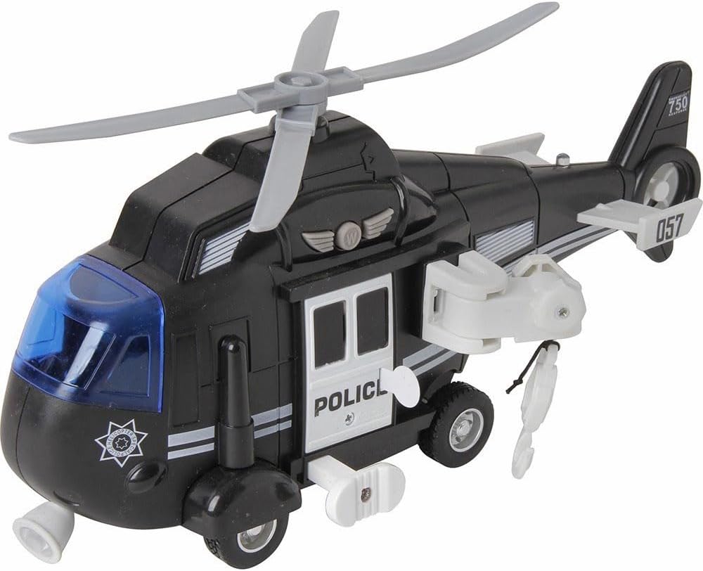 Helicóptero de Resgate Polícia Sons e Luzes Fricção 1:16 - Brink Center