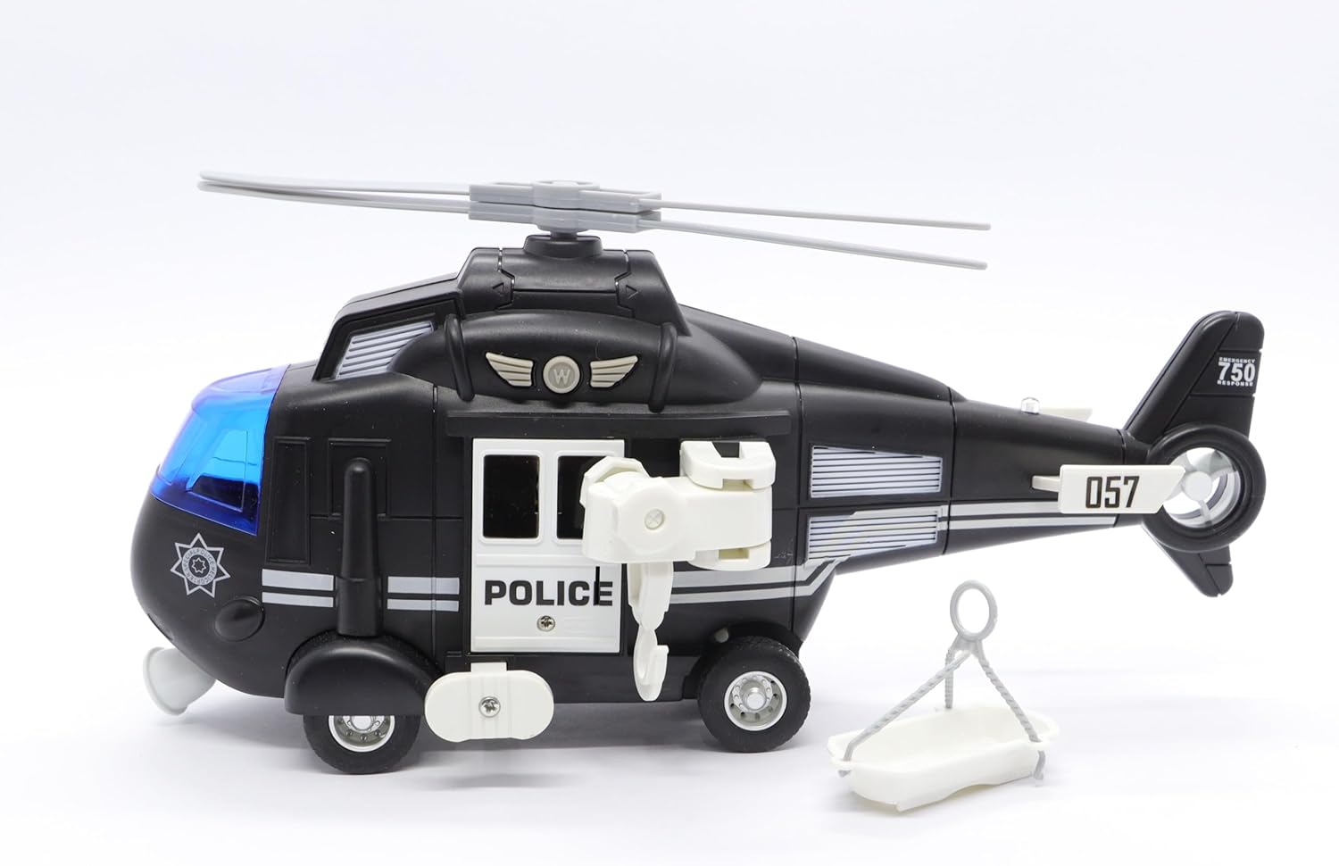 Helicóptero de Resgate Polícia Sons e Luzes Fricção 1:16 - Brink Center