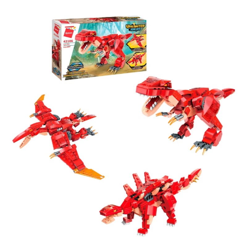 Bloco de Montar Unlimited Ideas Dinossauros 3 em 1 - KEEPPLAY
