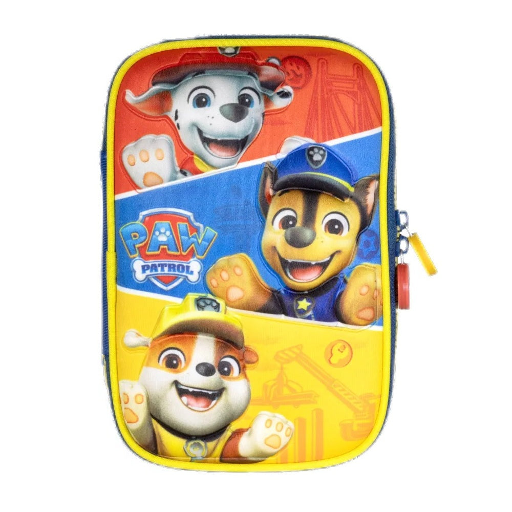 Estojo Infantil Patrulha Canina Triplo – Diversão e Organização com Chase, Marshall e Rubble!