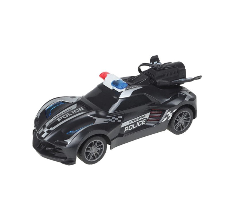 Carrinho de Polícia Solta Fumaça Com Luz Controle Remoto