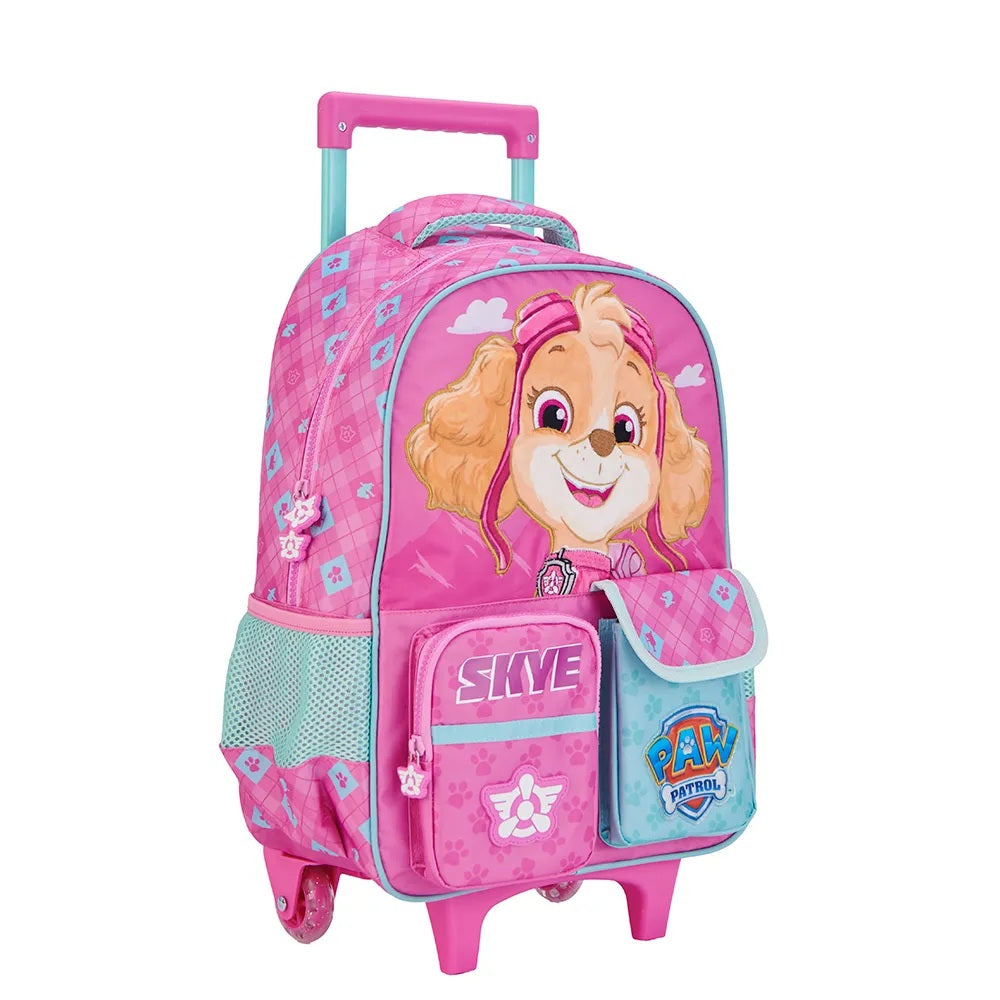 Kit Escolar Skye Patrulha Canina 3 em 1: Mochila de Rodinhas + Lancheira Térmica + Estojo Xeryus