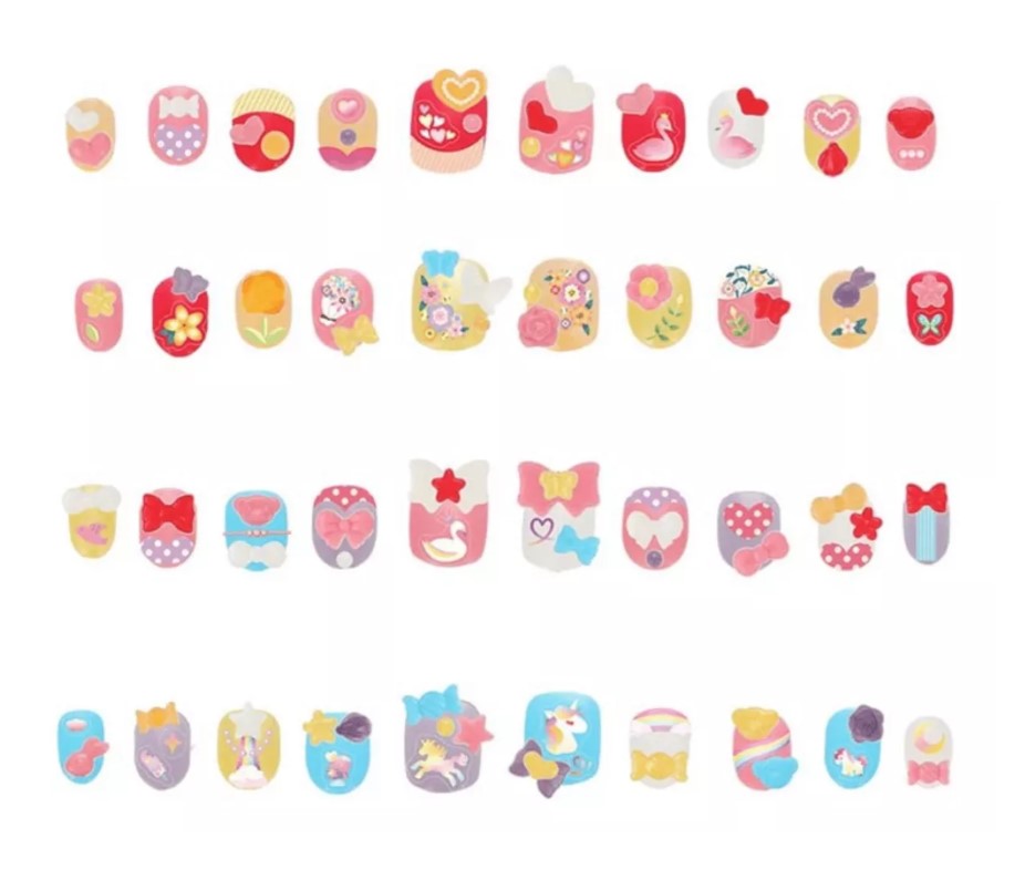 Kit Aquabeads Refil Nail Studio Hearts e Ribbons - Epoch