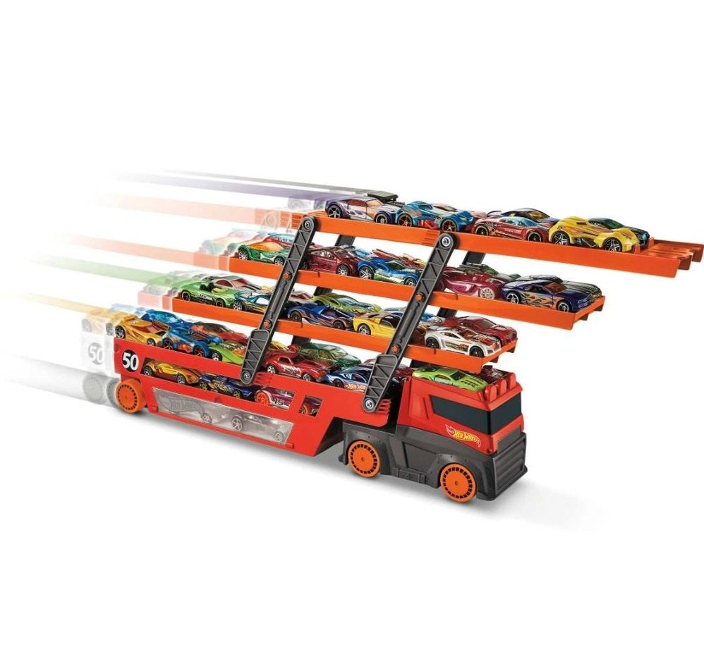 Hot Wheels Caminhão Mega Red Hauler 50th - Mattel GHR48