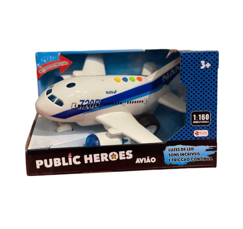 Aviao De Brinquedo Com Luz E Som 1:160