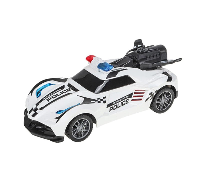 Carrinho de Polícia Solta Fumaça Com Luz Controle Remoto