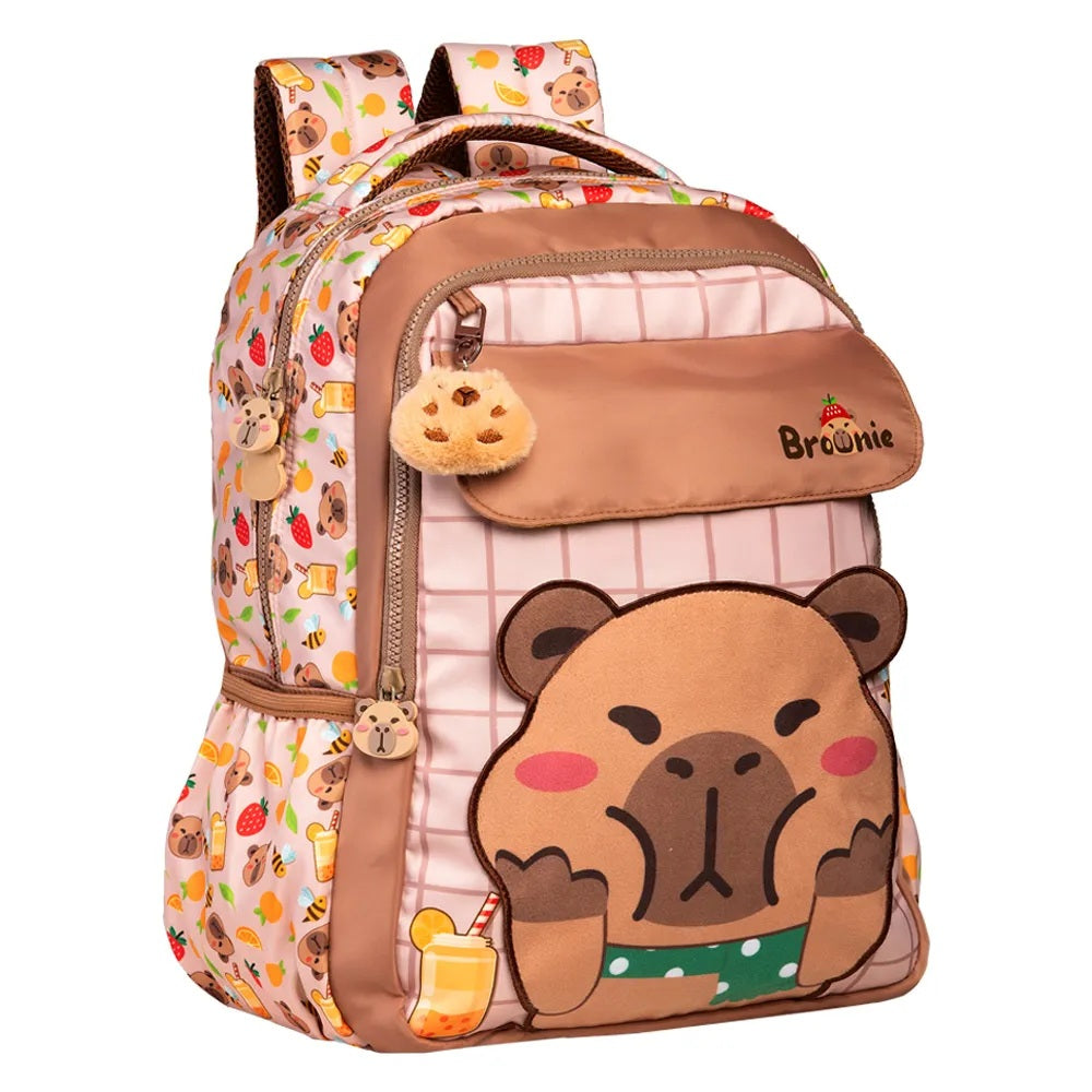 Mochila Infantil Brownie 16 dê um oi para o Brownie, a capivara mais simpática da turma!